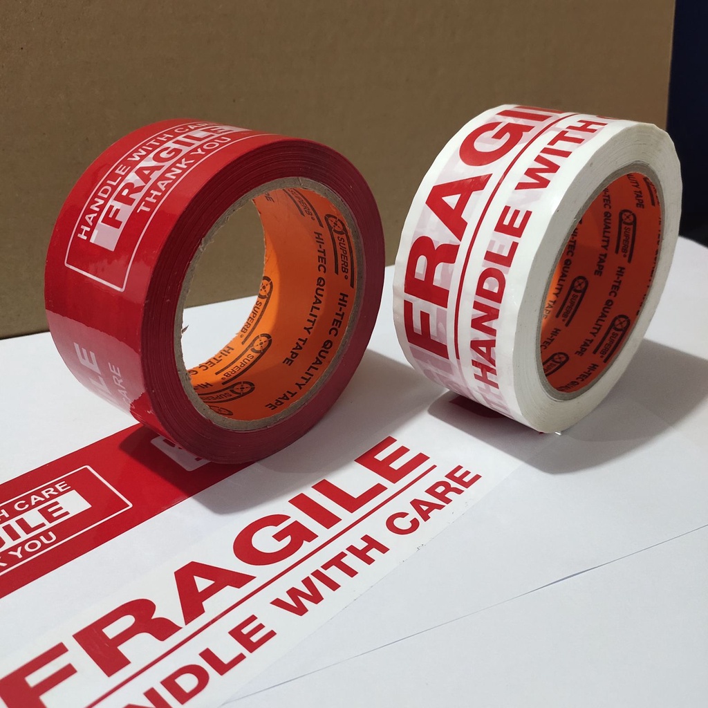 FRAGILE TAPE 2 INCHES RED AND WHITE | Shopee Philippines