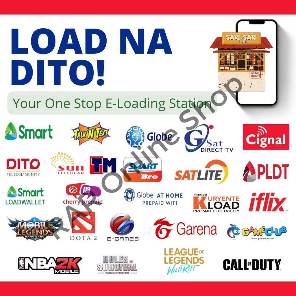 Load To All Network Tarpauline Shopee Philippines