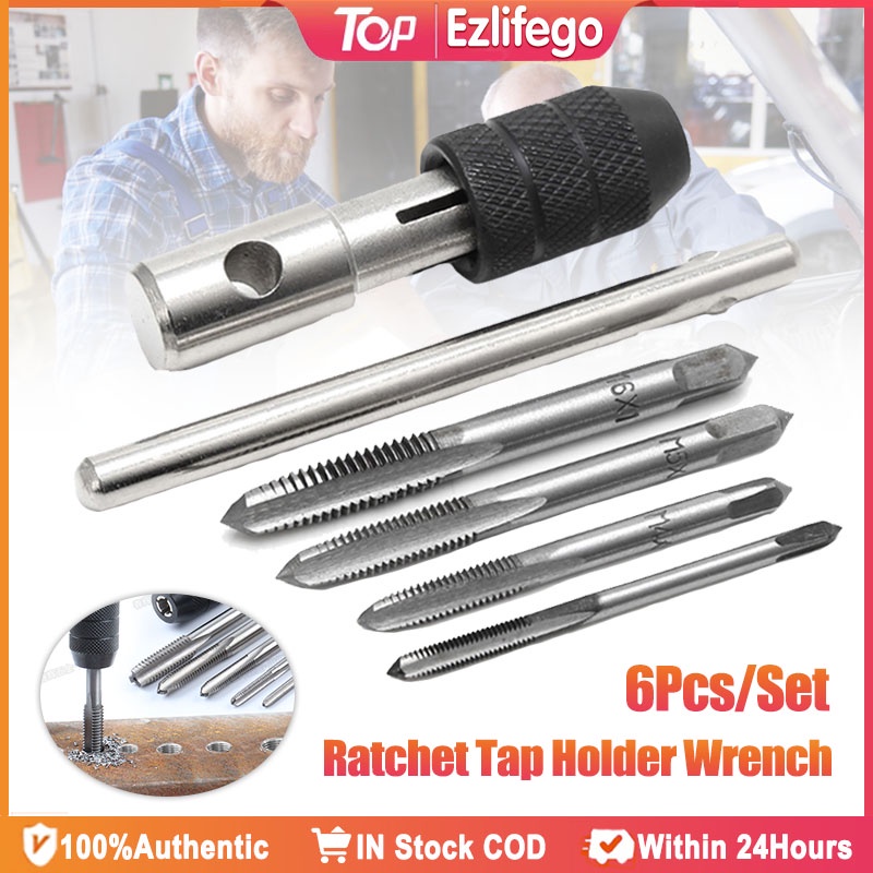 6Pcs Ratchet Thread Tap Holder Wrench with M3-M8 Machine Screw Thread ...