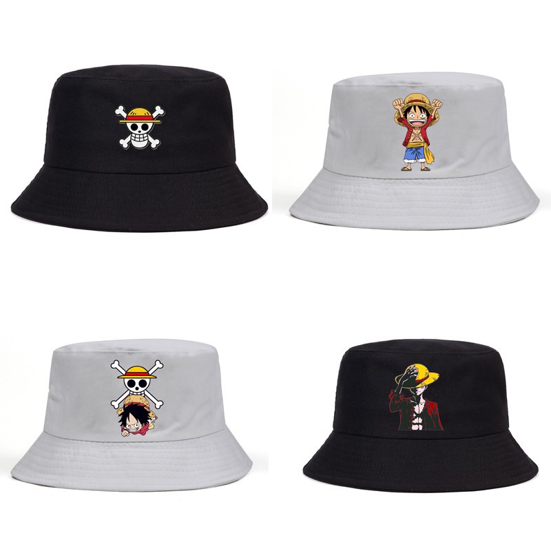 One Piece Hat 100% Cotton Anime Fisherman Hat High Quality Snapback Hat  Pirate Neutral Dropshipping bucket hat