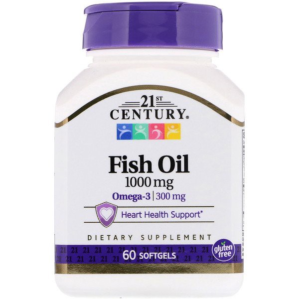 21st Century, Fish Oil, Heart Health Support, Dietary Supplement, 1000