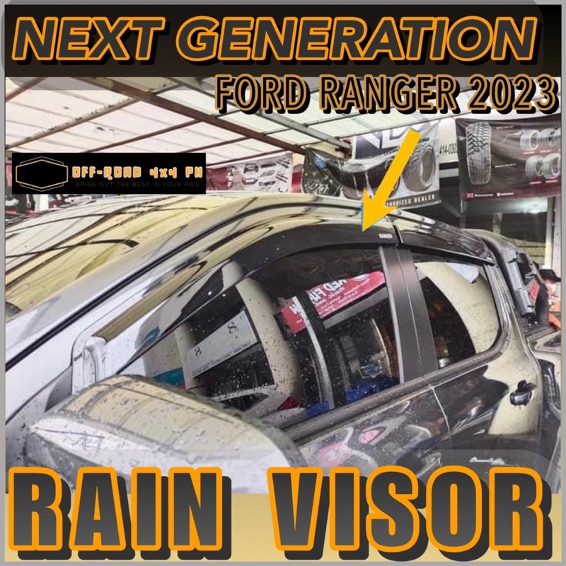 NEXT GENERATION FORD RANGER 2023 RAIN VISOR / RAIN GUTTER (next ...