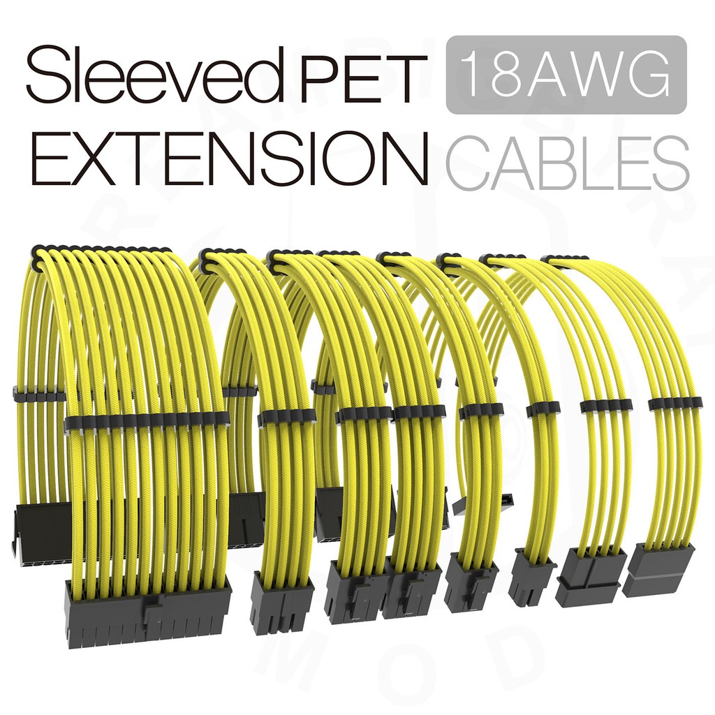 yellow pc psu extension cord cpu8pin mobo 24pin cable Shopee Philippines
