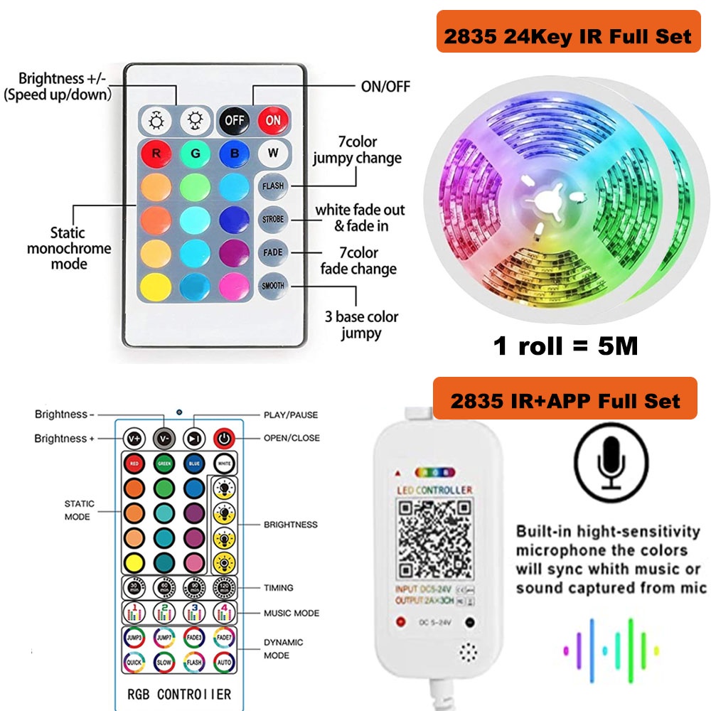 Led Strip Lights 40M 20M 10M 5M Waterproof Rgb Led Light with Remote ...