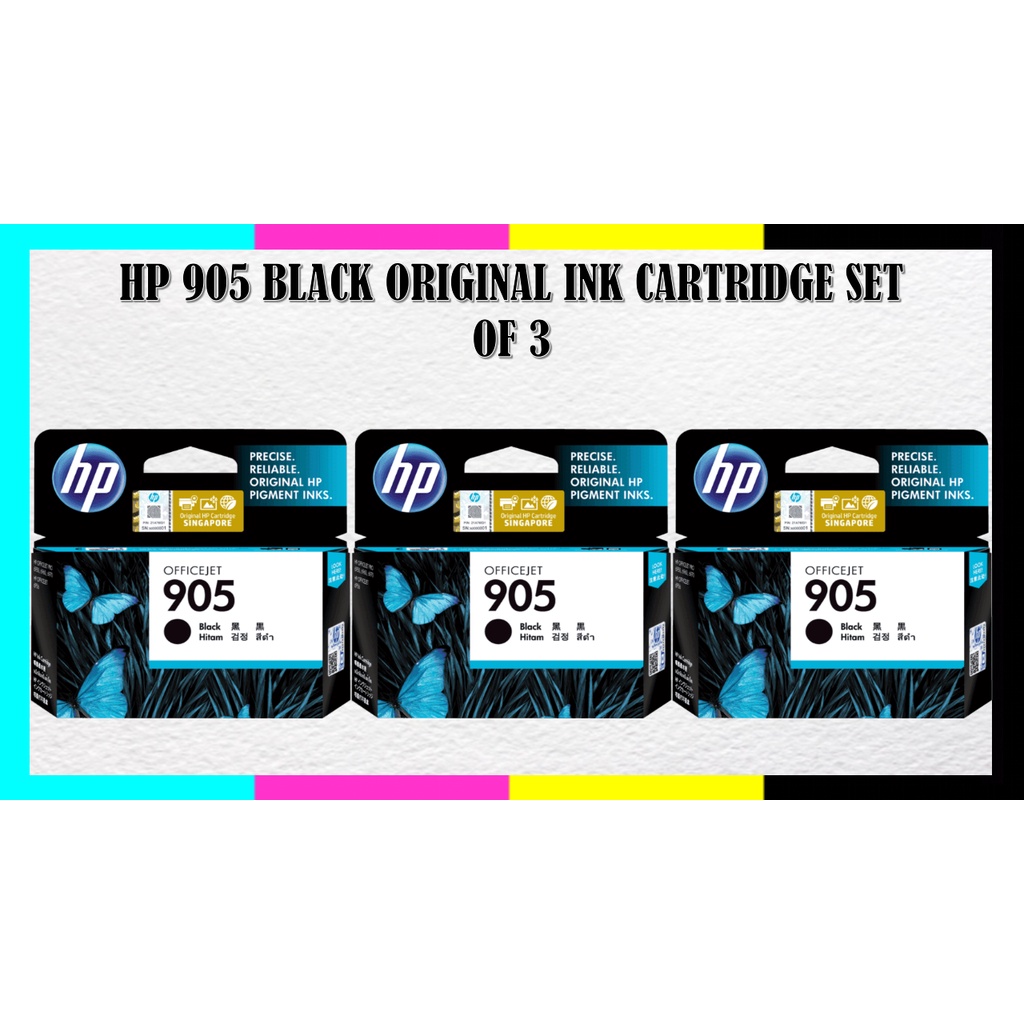 HP 905 Black Original Ink Cartridge SET OF 3 BUNDLE | Shopee Philippines
