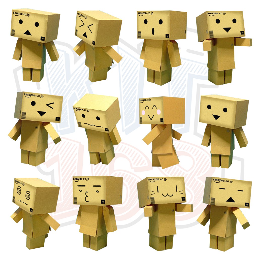 Paper model with 12 Danbo Cute expressive faces | Shopee Philippines