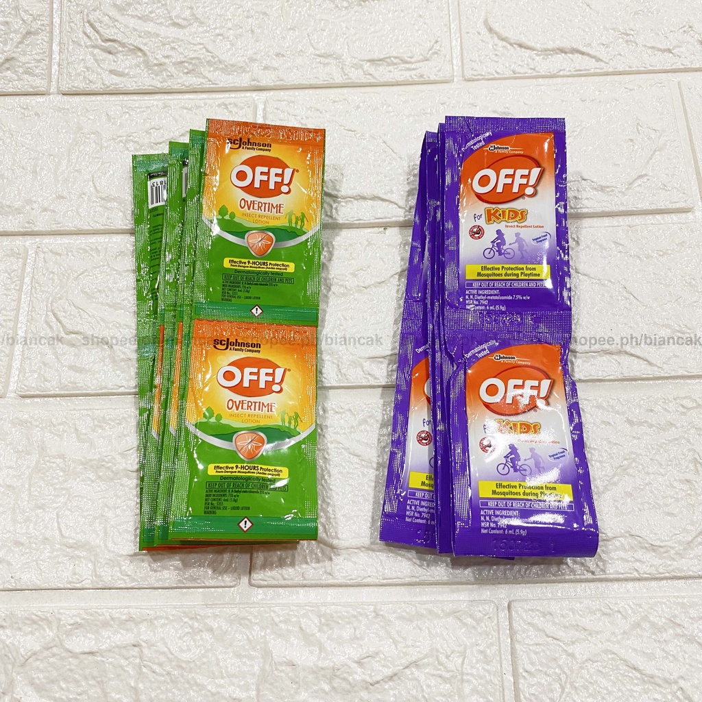 (12PC SACHET) OFF KIDS OVERTIME INSECT MOSQUITO REPELLENT LOTION
