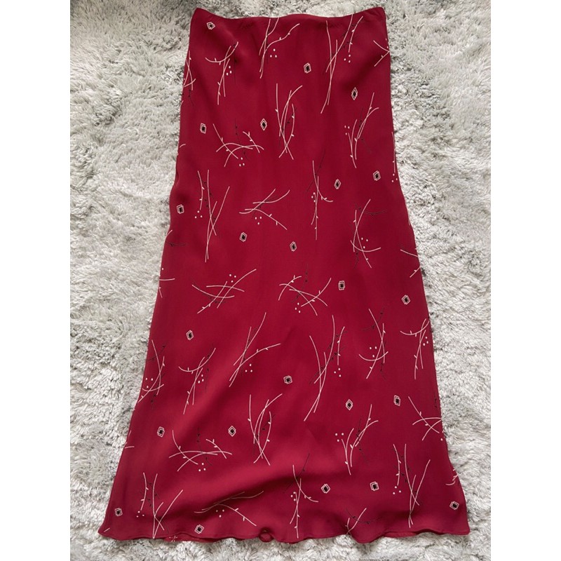 Marks Spencer red long skirt pre loved Shopee Philippines