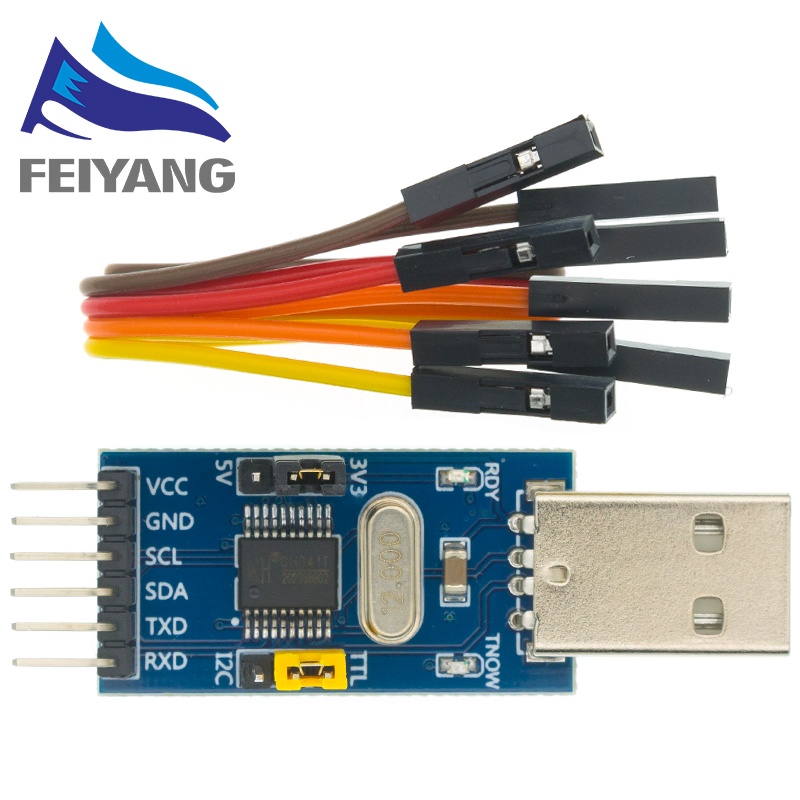 CH341T 2 in 1 module 3.3V 5V USB to I2C IIC UART USB to TTL single-chip ...