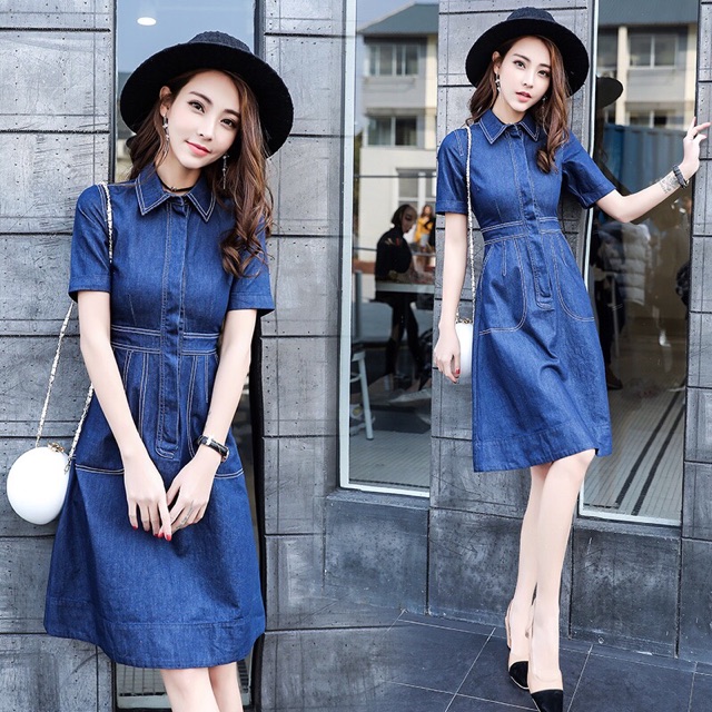 Denim shop dress shopee