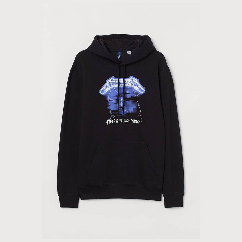 Black metallica outlet hoodie