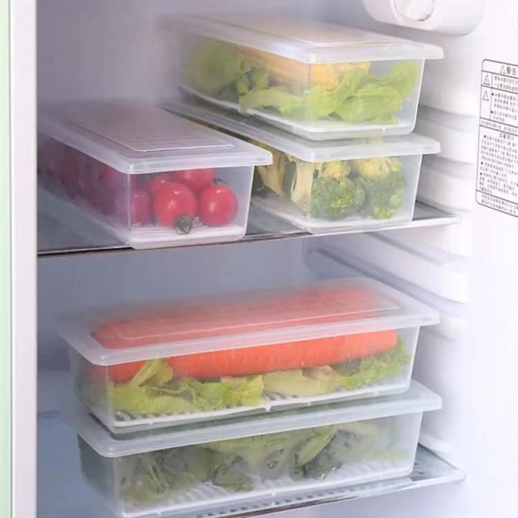 Food Organizer Refrigerator Food Fruits Vegetable Keeper with Lid