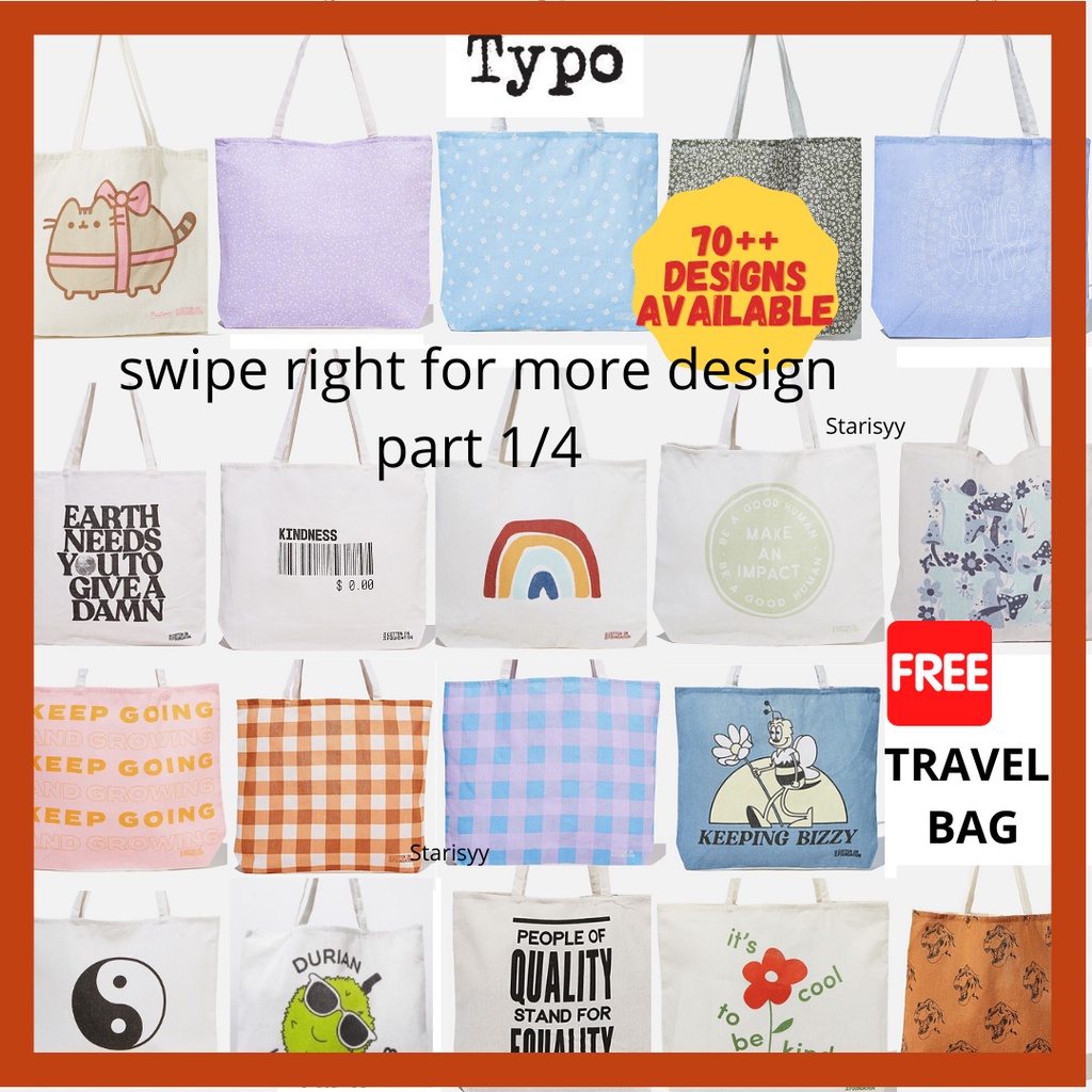 TYPO Tote Bag Cotton On Foundation totebag ( NO RESTOCK ) Shopee