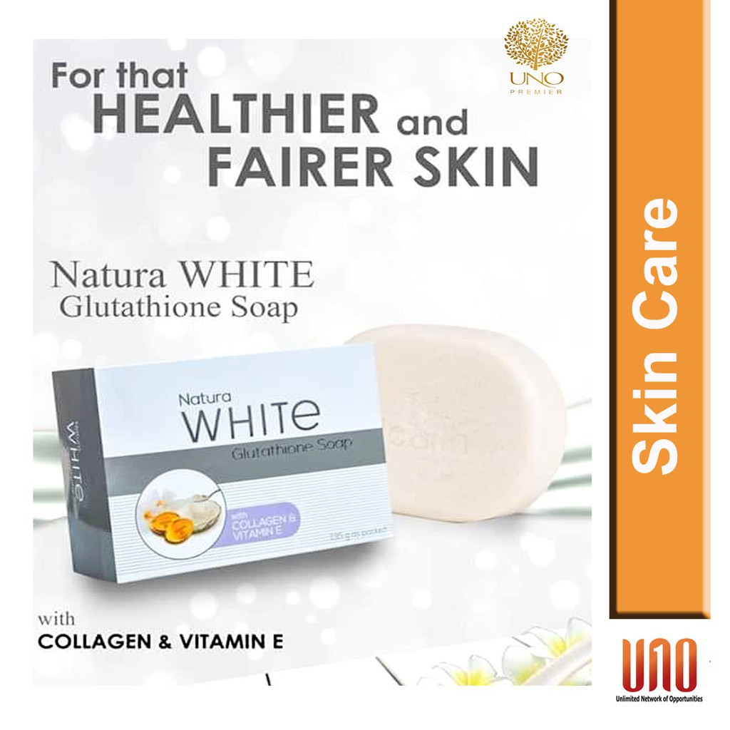 natura white glutathione soap UNO®️ Products Natura White Glutathione Soap with Collagen and Vitamin E  135 grams