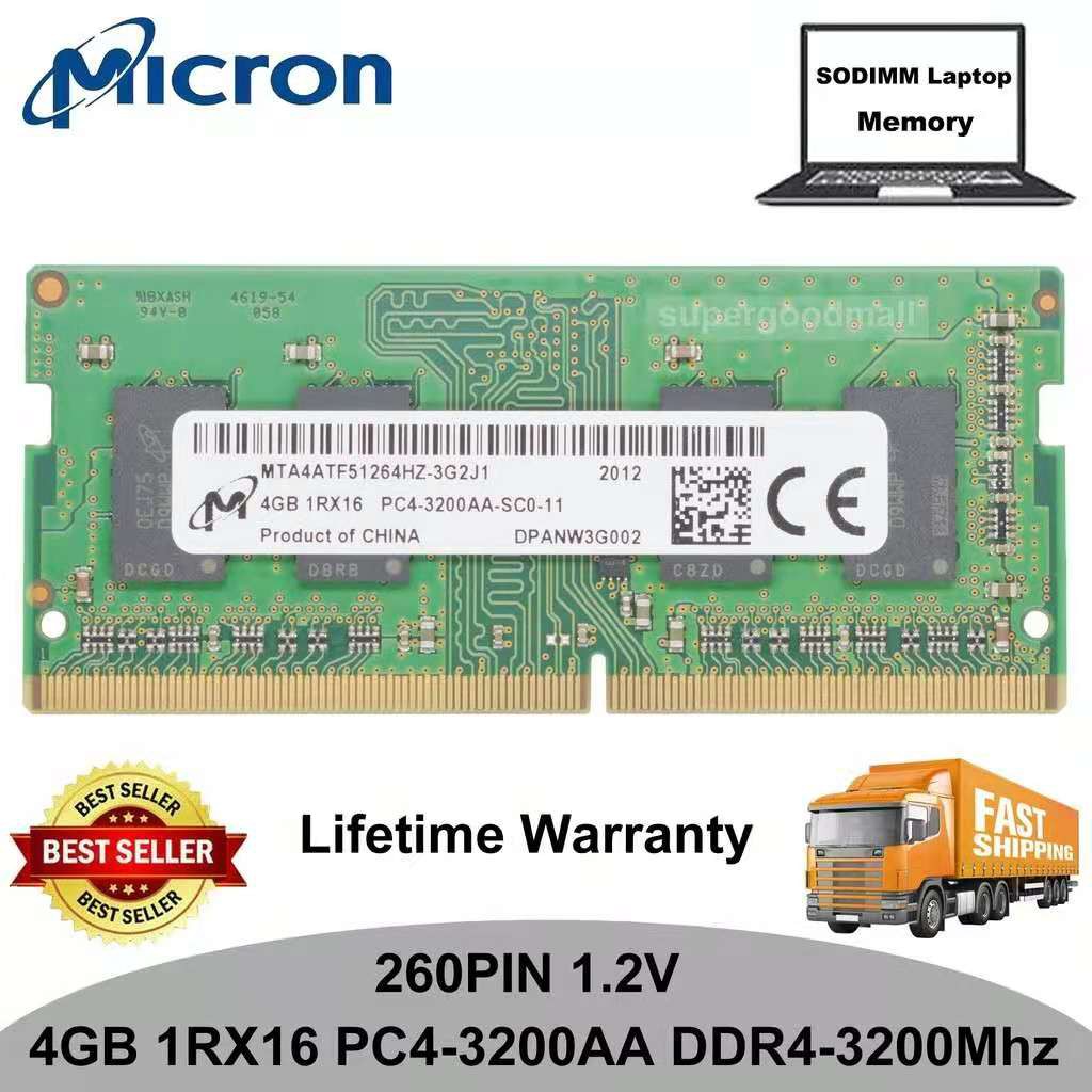 Micron 4GB 8GB 16GB DDR4 2400Mhz 2666Mhz 2133Mhz 3200MHz 260Pin SODIMM  Laptop Memory RAM Notebook RAM