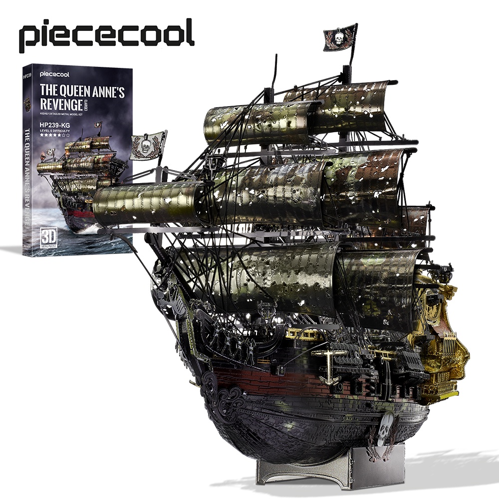 Piececool 3D Metal Puzzles The Queen Anne's Revenge Pirate Ship DIY ...