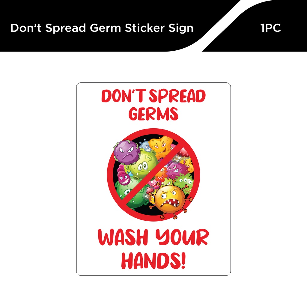 Design Don't Spread Germs Wash your hands l waterproof l sticker l ...