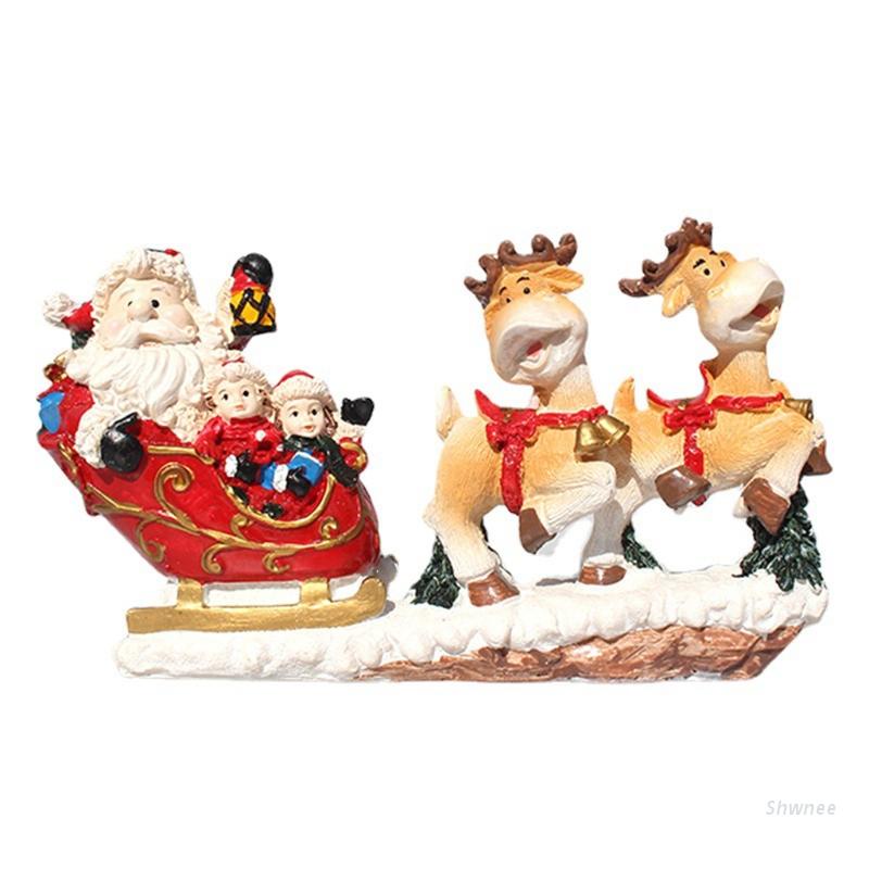 Shwnee Christmas Santa Claus in Sleigh with Reindeer Statues Resin ...