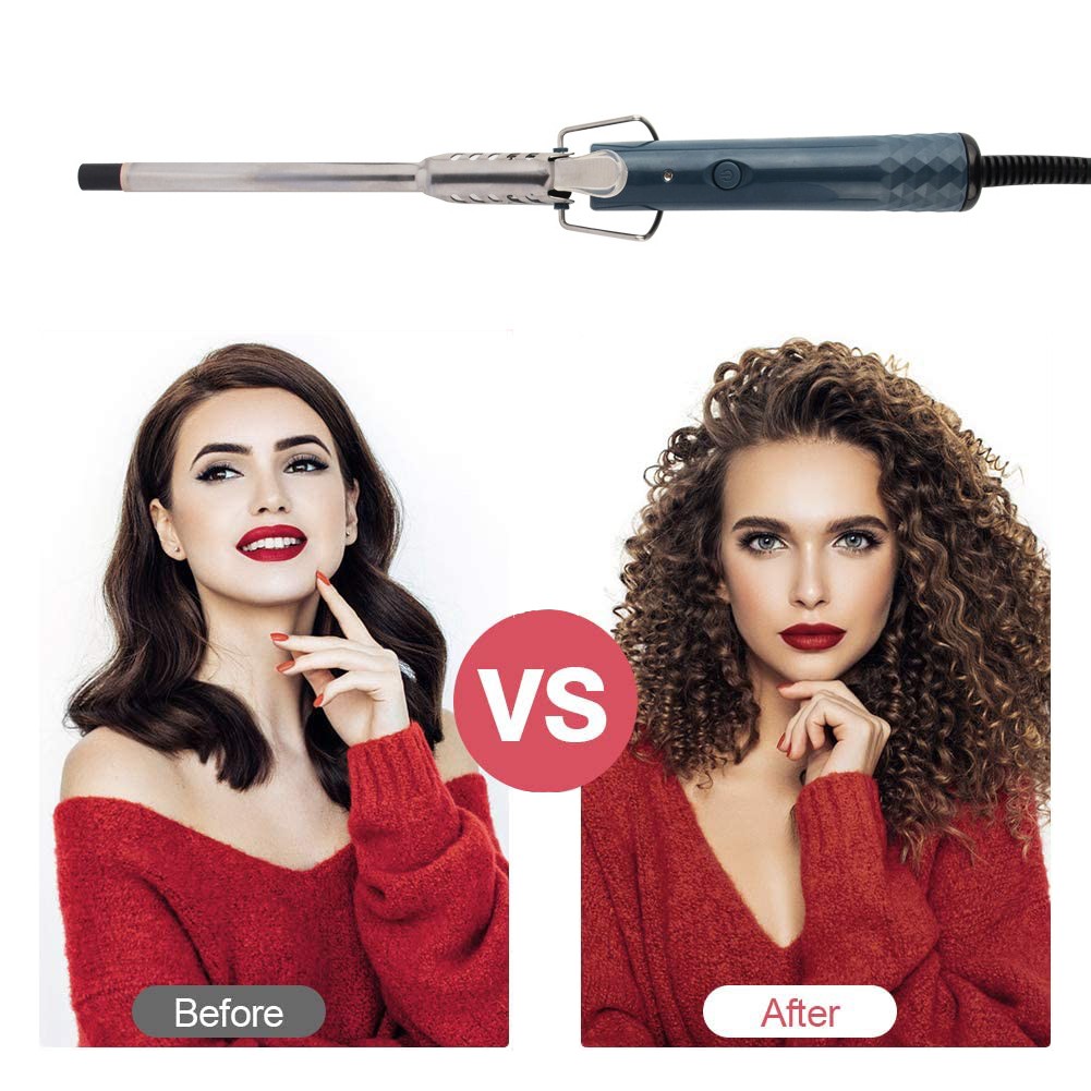 9MM Curling Iron Temperature Adjustable Electric Curling Waver Wand ...