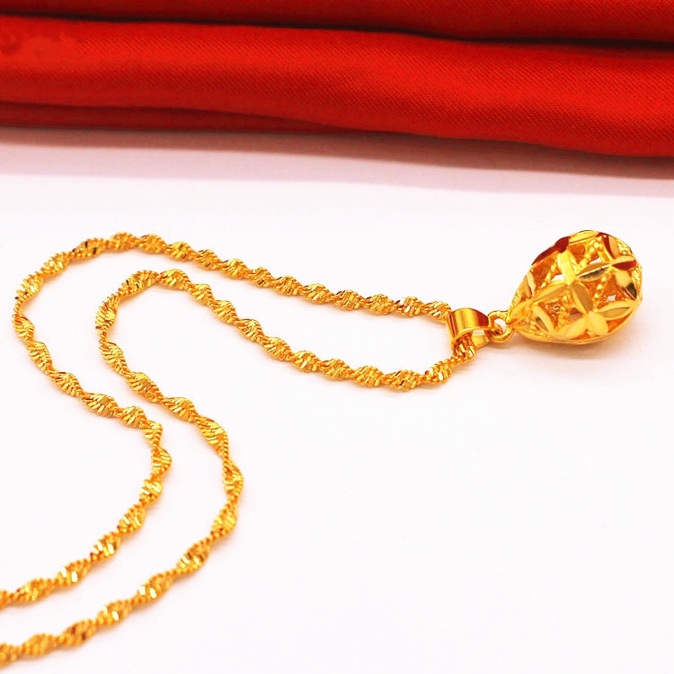 18K Saudi Gold Nasasangla Original Choker Necklace for Women Hollow ...