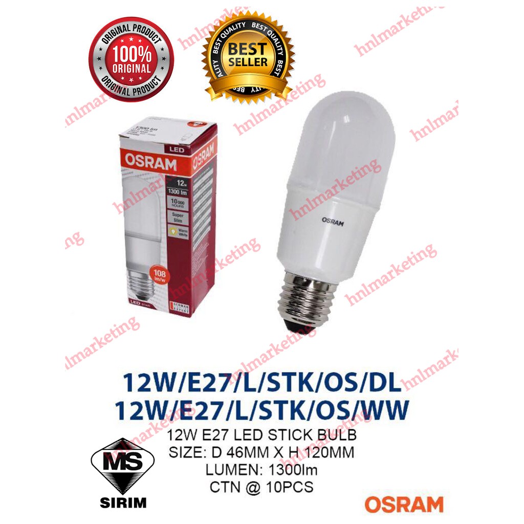 OSRAM 12W LED STICK BULB E27 1350LUMENS | Shopee Philippines