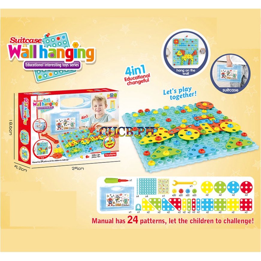 Children's educational diy toy tool assembling building block puzzle ...
