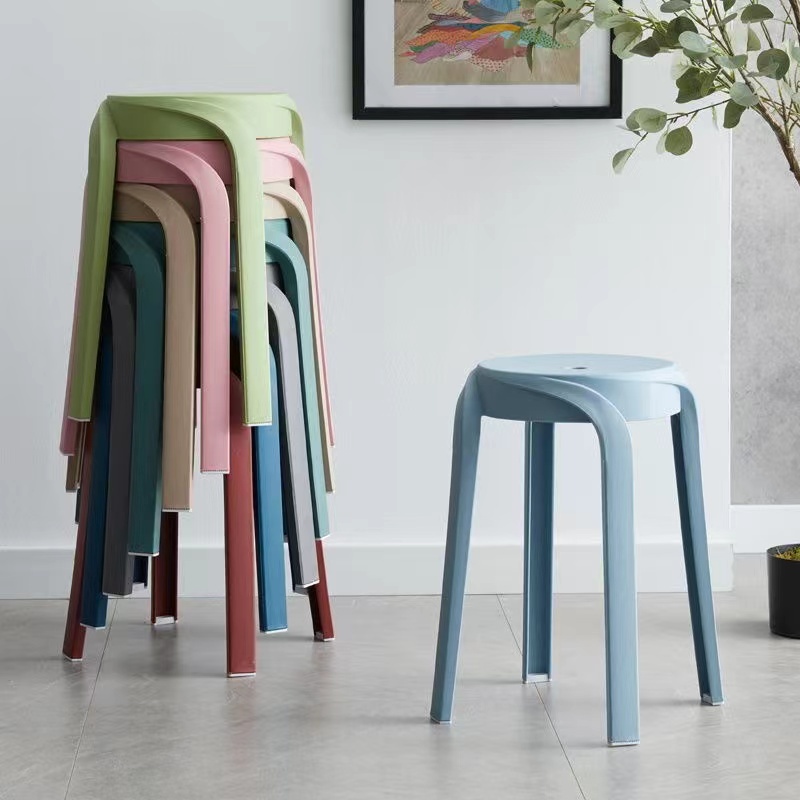 7D Nordic Round Stool Stackable Unique Whirl Design Chair | Shopee ...
