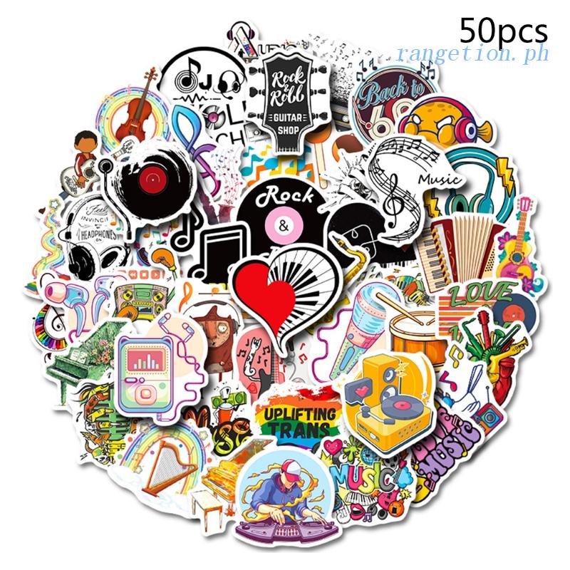 RAN Fashion Rock Music Punk Band Stickers No Repeat Decals for Electric ...