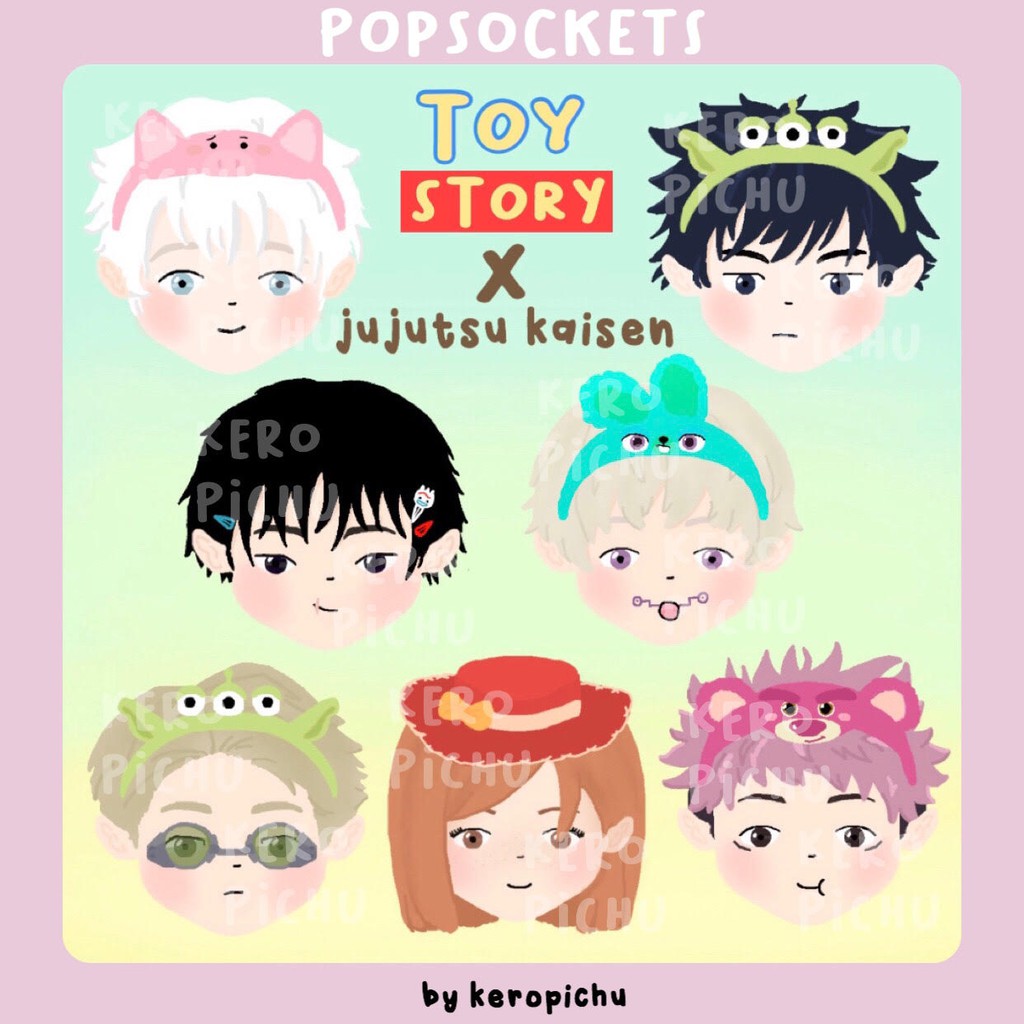Jujutsu Kaisen jjk x toy story popsocket (gojo, megumi, toji, inumaki ...