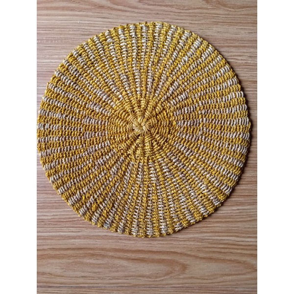 Native Handwoven Abaca Placemat Boho Minimalist Nordic (14" Dia