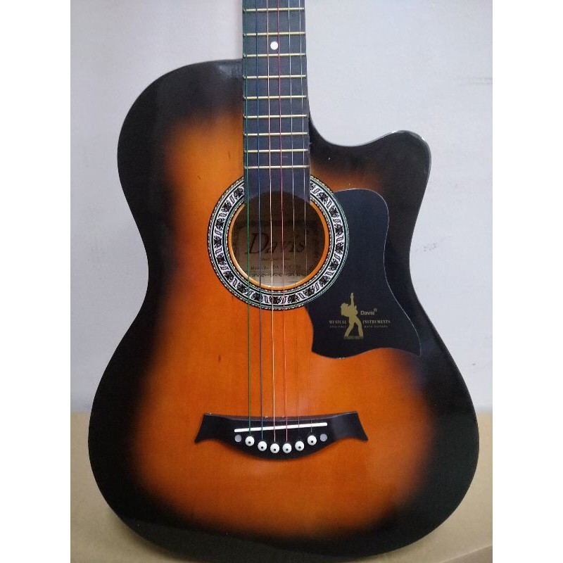 DAVIS ELECTRIC ACOUSTIC GUITAR W TRUSTROD COLORED STRINGS Shopee