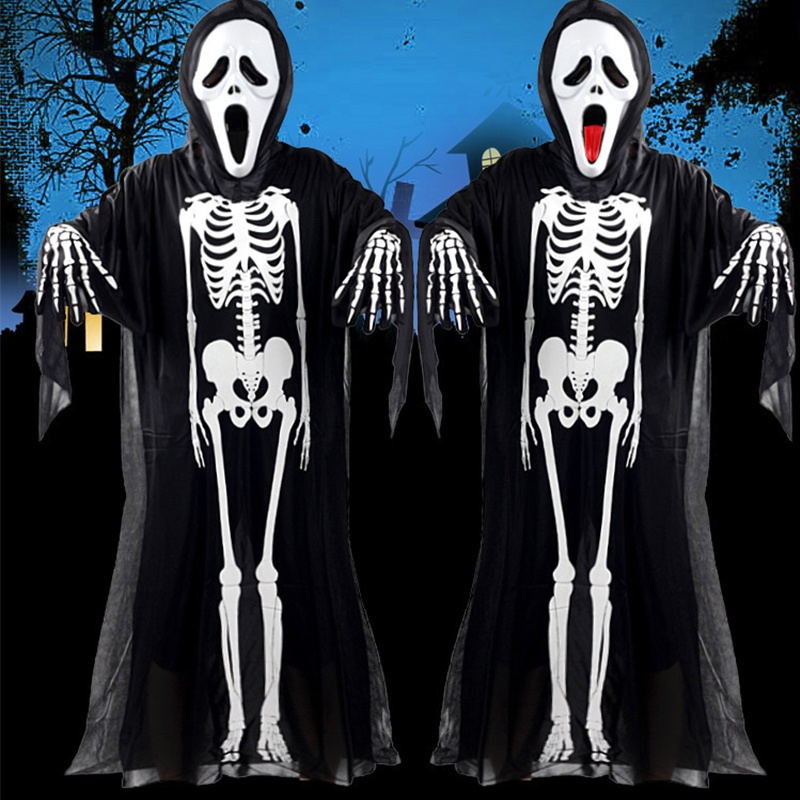 Halloween Costume Skull Skeleton Demon Ghost Cosplay Costumes Adults ...