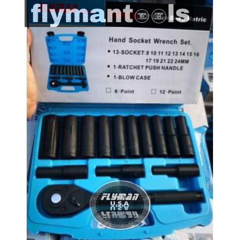 deep socket set flyman 1/2 drive (8mm-24mm) 6 points | Shopee Philippines
