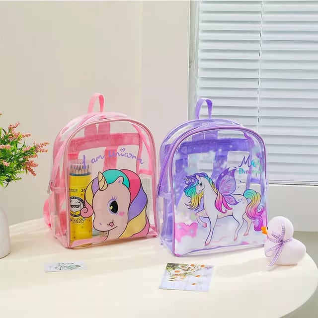 Transparent Children's Backpack - Cute Cartoon Girl Backpack ...