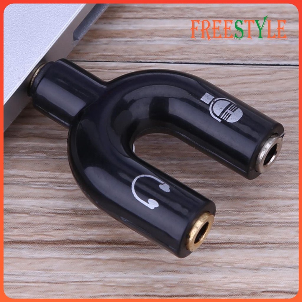 3.5mm Stereo Audio 2 Way U Splitter Adapter Jack Earphone Headphone ...