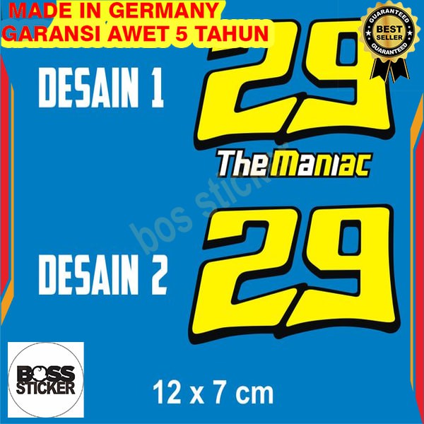 Sticker Moto GP Iannone Racing Number 29 (Cutting Sticker) 12x7 cm ...