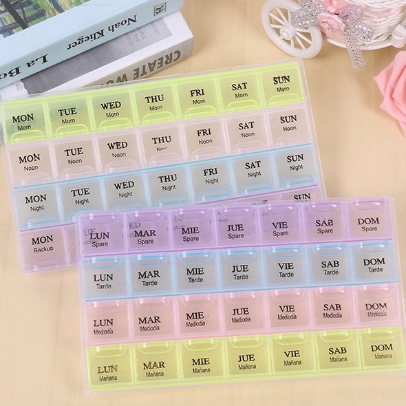 ♭Pill Box 14Day Medicine Organizer Medicine Box Portable Pill