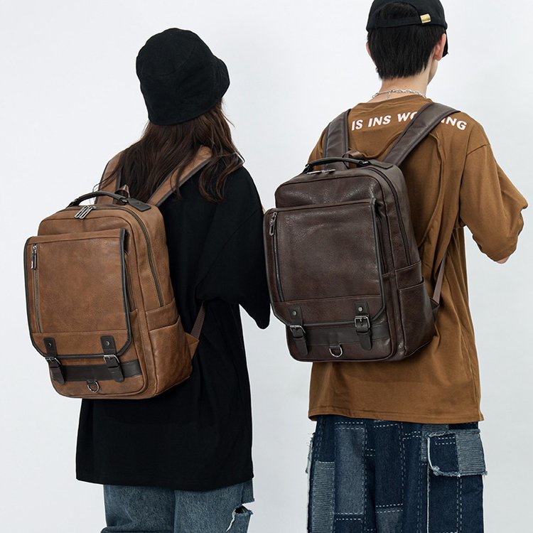 Pu Leather Backpack Men And Women Fashion Men And Women Backpacks