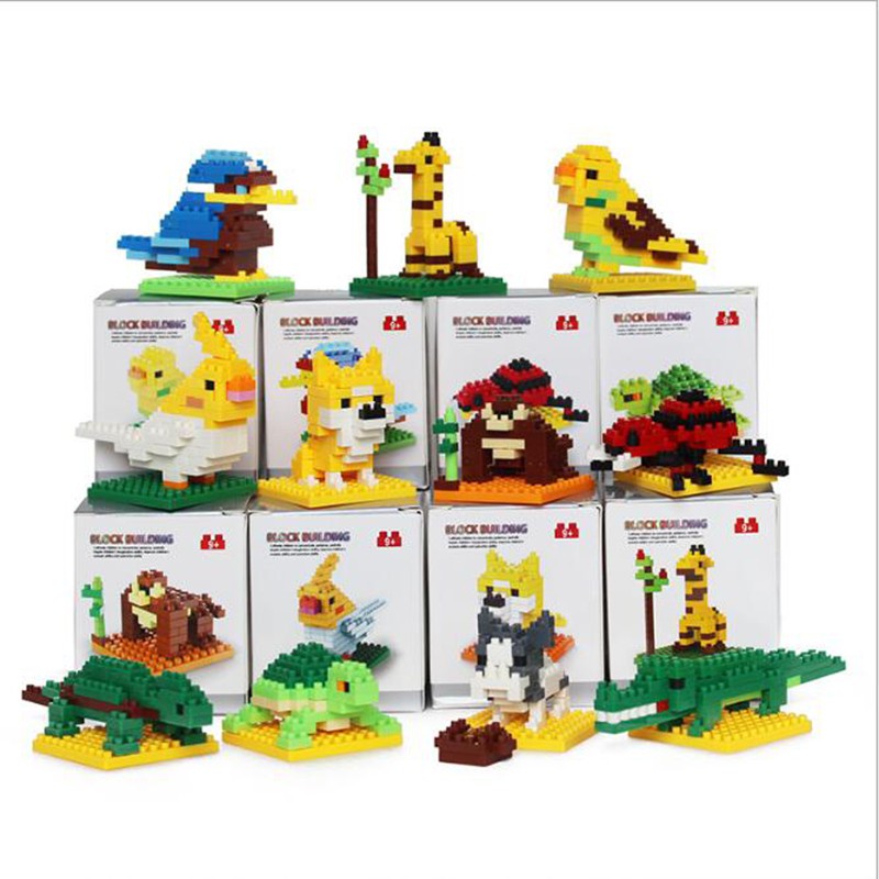 15 Type animal Diamond Mini Bricks Building Blocks Spiderman Batman ...