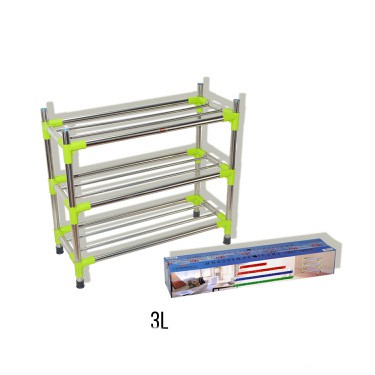 U-Choice】Simple Multi Layer Shoe Rack Stainless Steel Easy