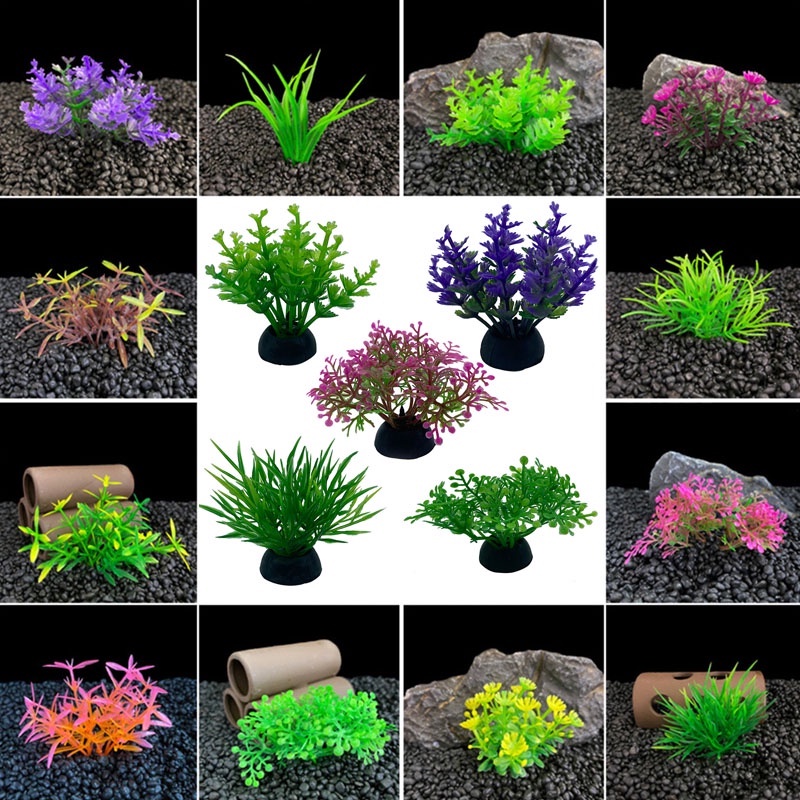 Artificial Water Grass Aquarium decor Plant Fish Tank Landscape Plastic  Fake Flower