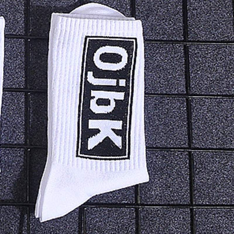 Fashion Socks Korean Men Sock Black White Medyas Long Socks Mid Cut ...