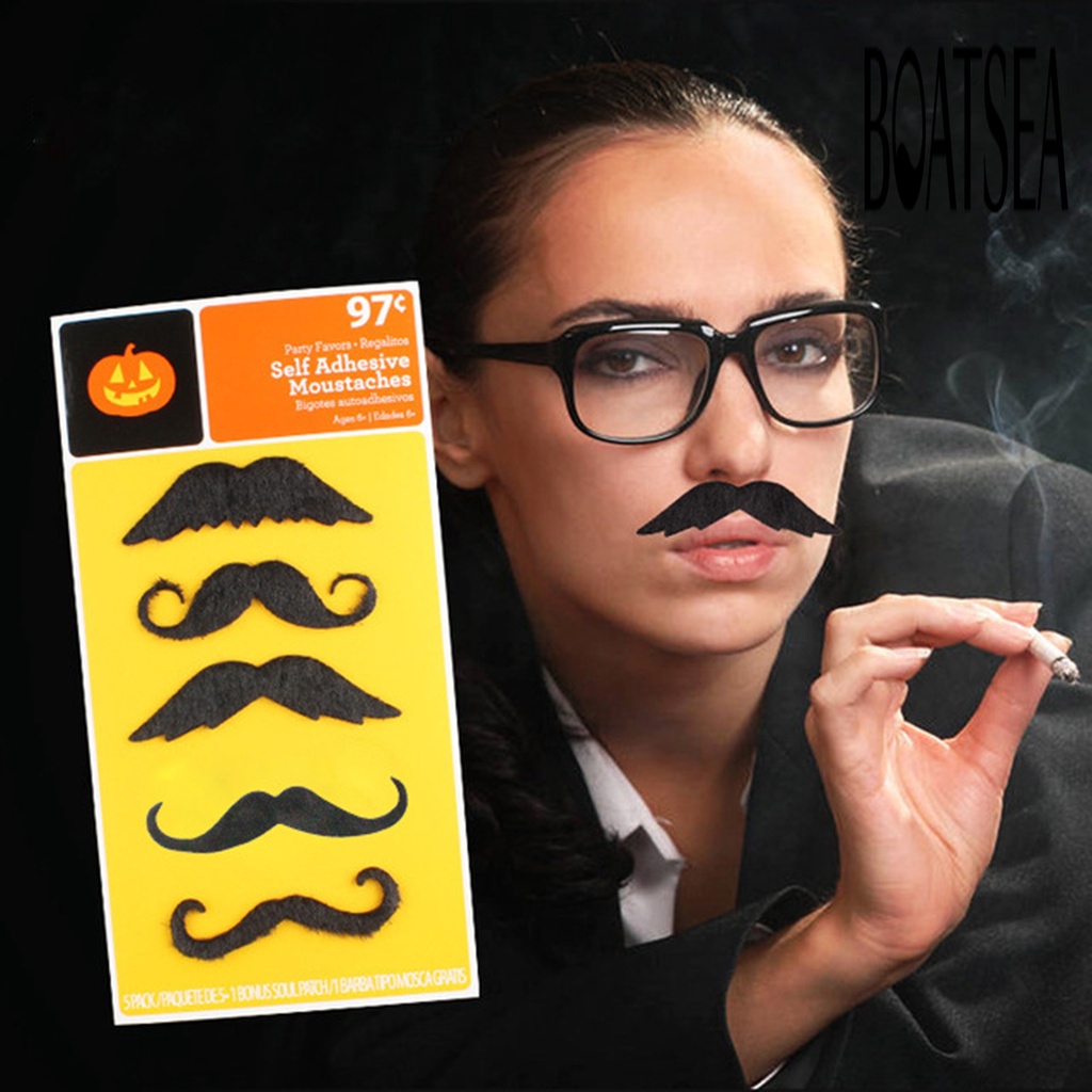 Kit De Fausses Moustaches, Sourcils Et Barbes Autocollantes Pour Déguisement - 2 Ensembles - Halloween, Cosplay, Fête