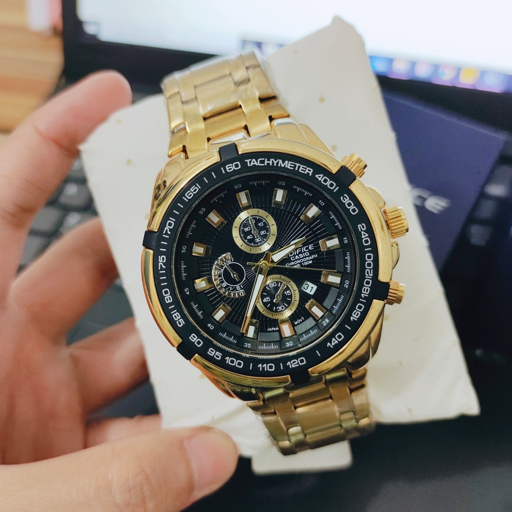 Edifice full gold watch deals