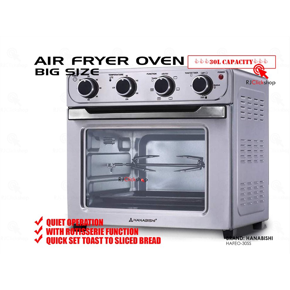 BIGGER AIR FRYER ELECTRIC OVEN 30 LITERS HANABISHI HAFEO30SS Shopee