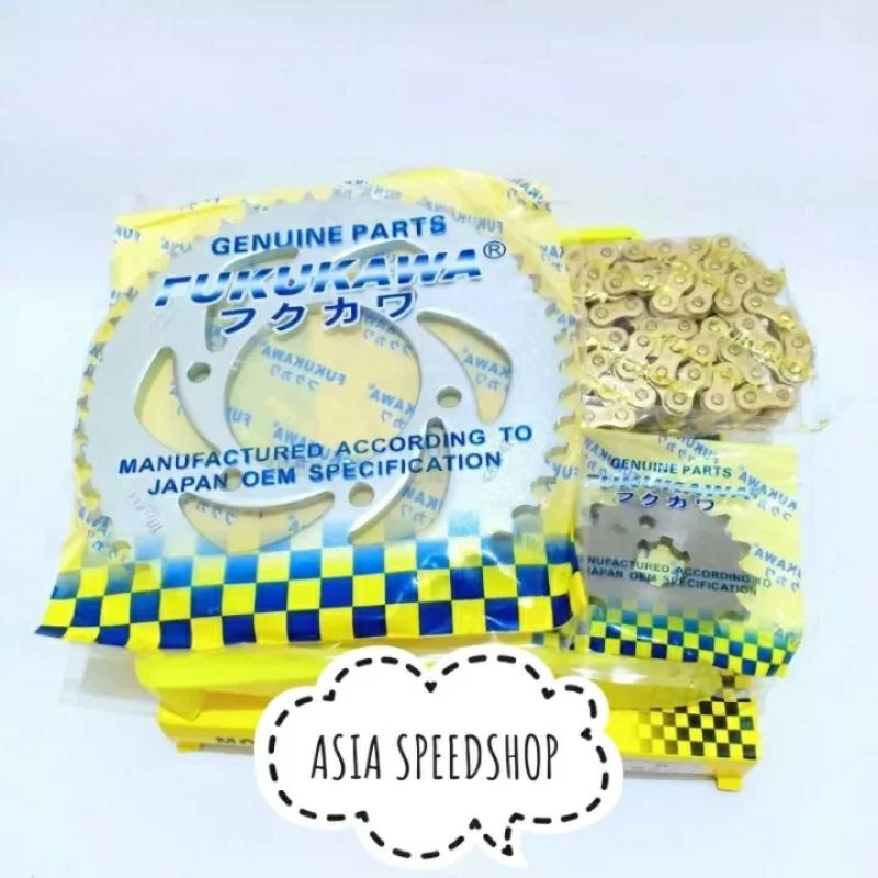 Gear Set R15 V1 V2 Gear Package Chain Black & Gold Original FUKUKAWA
