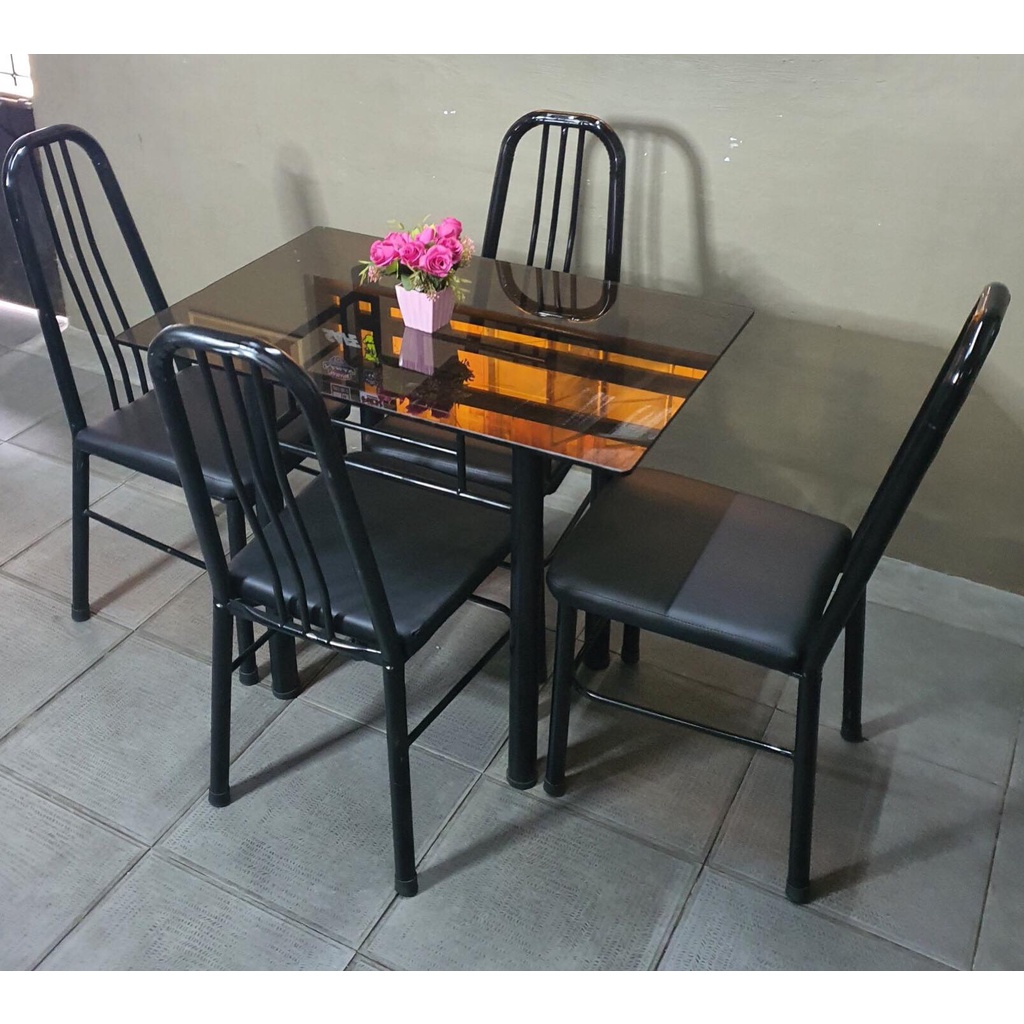 dining set 4 seater glass table Shopee Philippines