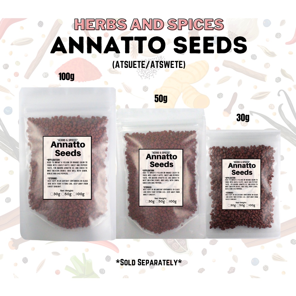 Atsuete Seeds / Atchuete Seeds (Annatto Seeds) - 30g | 50g | 100g ...