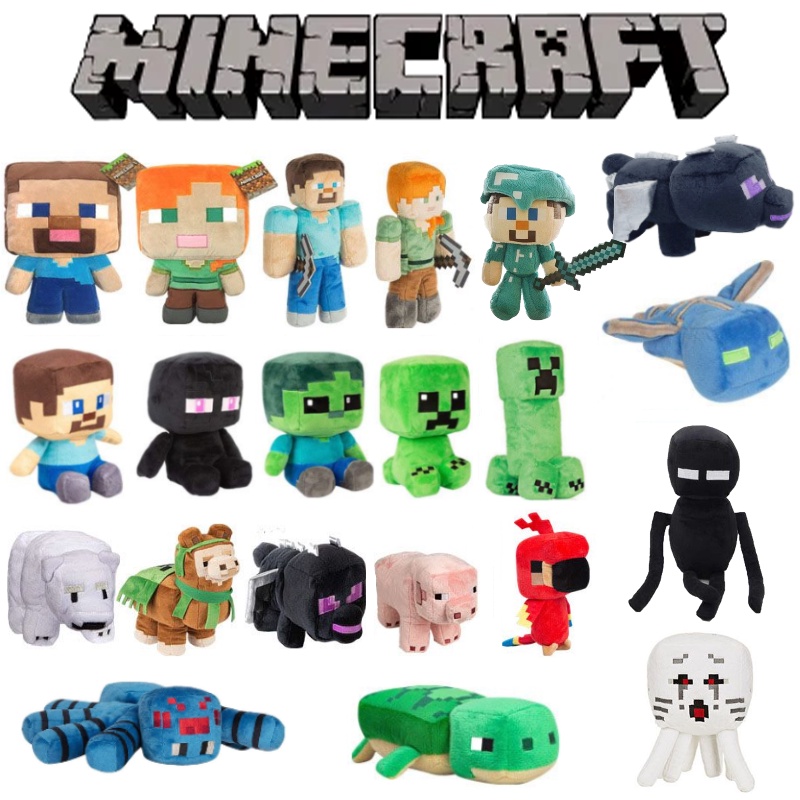 Game Minecraft Cartoon Plush Toys Doll Ender Dragon Steve Creeper ...