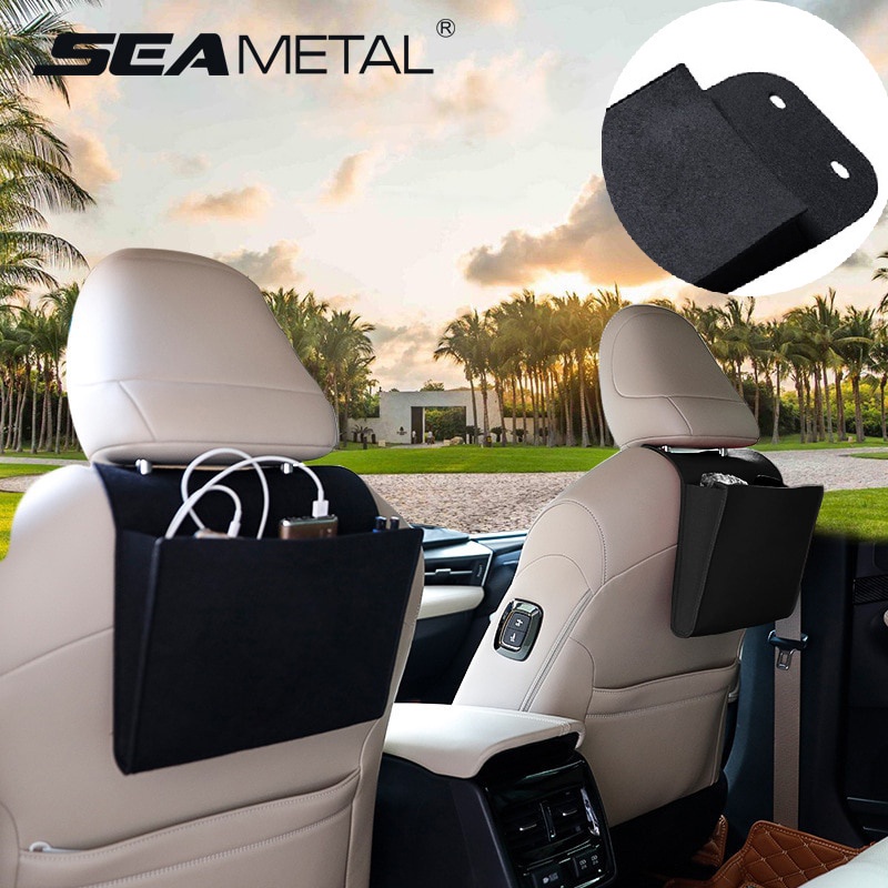 SEAMETAL Car Back Seat Organizer Bag Universal Non-Woven Fabric Storage ...